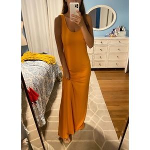 mustard cotton maxi dress